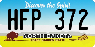 ND license plate HFP372