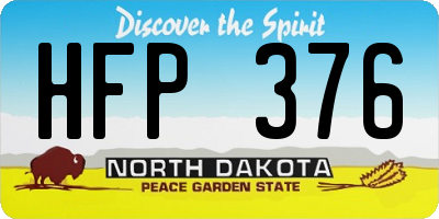 ND license plate HFP376
