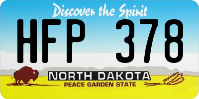 ND license plate HFP378