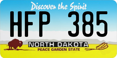 ND license plate HFP385
