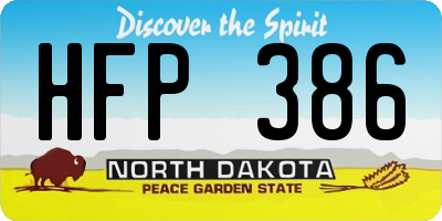 ND license plate HFP386