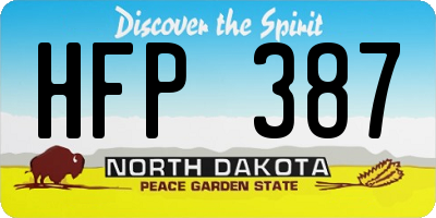 ND license plate HFP387