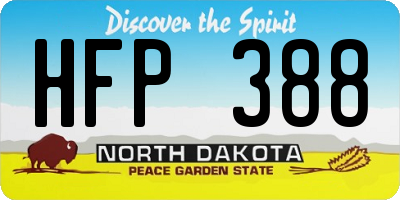 ND license plate HFP388