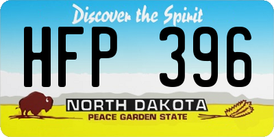 ND license plate HFP396