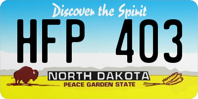 ND license plate HFP403
