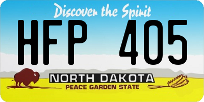 ND license plate HFP405