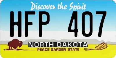 ND license plate HFP407