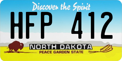 ND license plate HFP412