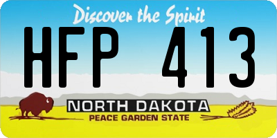 ND license plate HFP413