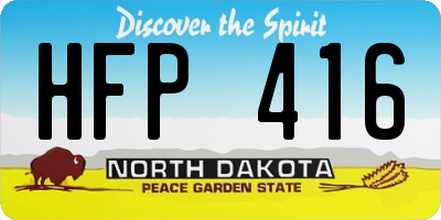 ND license plate HFP416
