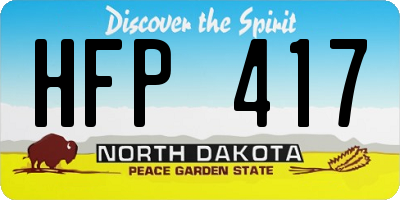 ND license plate HFP417