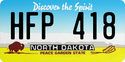 ND license plate HFP418