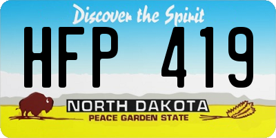ND license plate HFP419