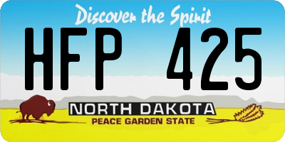 ND license plate HFP425
