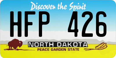 ND license plate HFP426