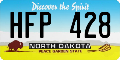 ND license plate HFP428