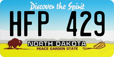 ND license plate HFP429