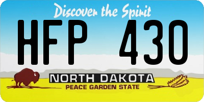 ND license plate HFP430