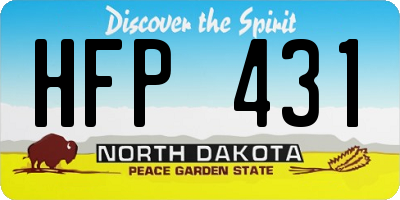 ND license plate HFP431
