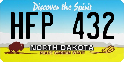 ND license plate HFP432