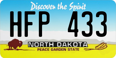ND license plate HFP433