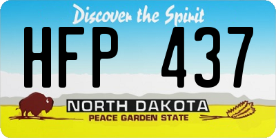 ND license plate HFP437