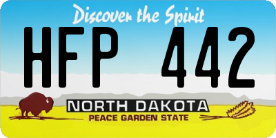 ND license plate HFP442