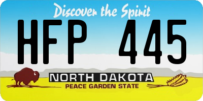 ND license plate HFP445