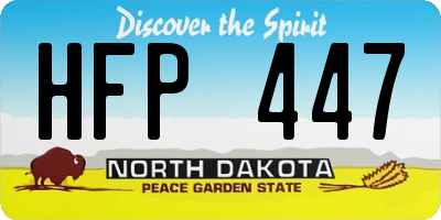 ND license plate HFP447