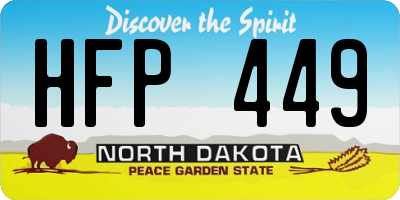 ND license plate HFP449