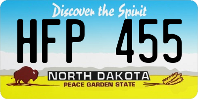 ND license plate HFP455
