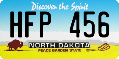 ND license plate HFP456