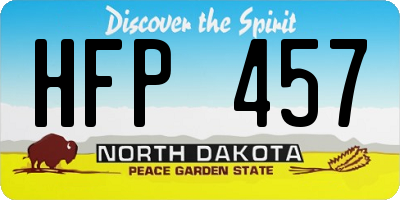 ND license plate HFP457