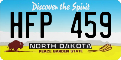 ND license plate HFP459