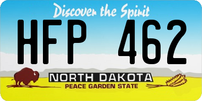 ND license plate HFP462