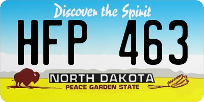 ND license plate HFP463