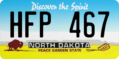 ND license plate HFP467