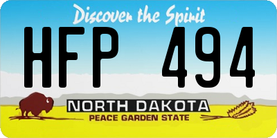 ND license plate HFP494