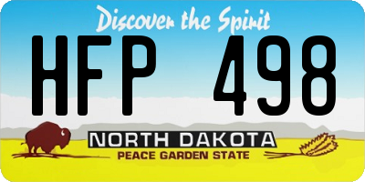 ND license plate HFP498