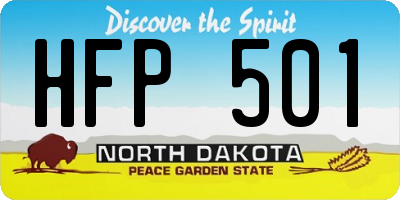 ND license plate HFP501