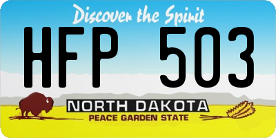 ND license plate HFP503