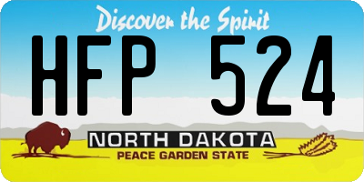 ND license plate HFP524