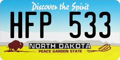 ND license plate HFP533