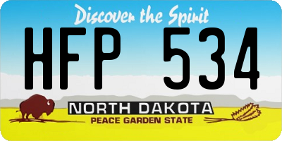 ND license plate HFP534