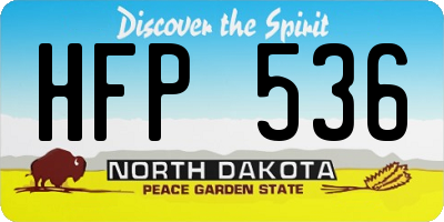ND license plate HFP536