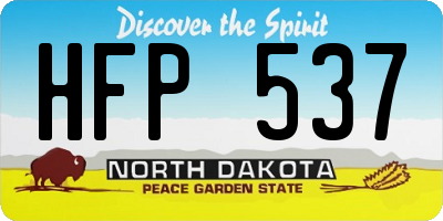 ND license plate HFP537