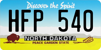 ND license plate HFP540