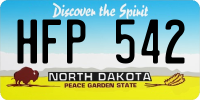 ND license plate HFP542
