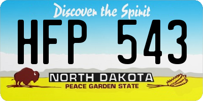 ND license plate HFP543