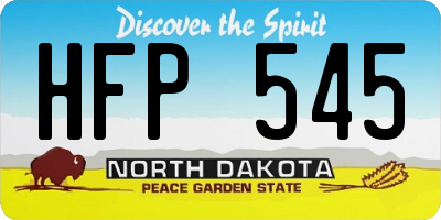 ND license plate HFP545